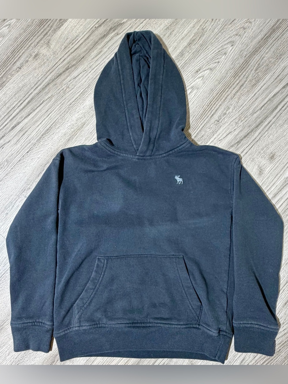 abercrombie kids Dark Navy Pullover Hoodie with Embroidered Moose